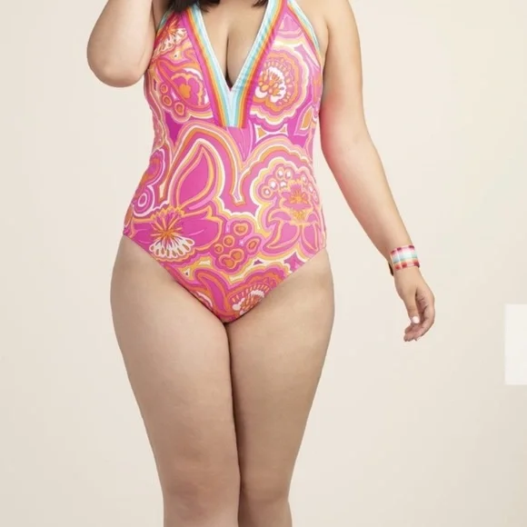 NWT Trina Turk Morning Sunrise one piece swimsuit size 20W - Picture 3 of 9